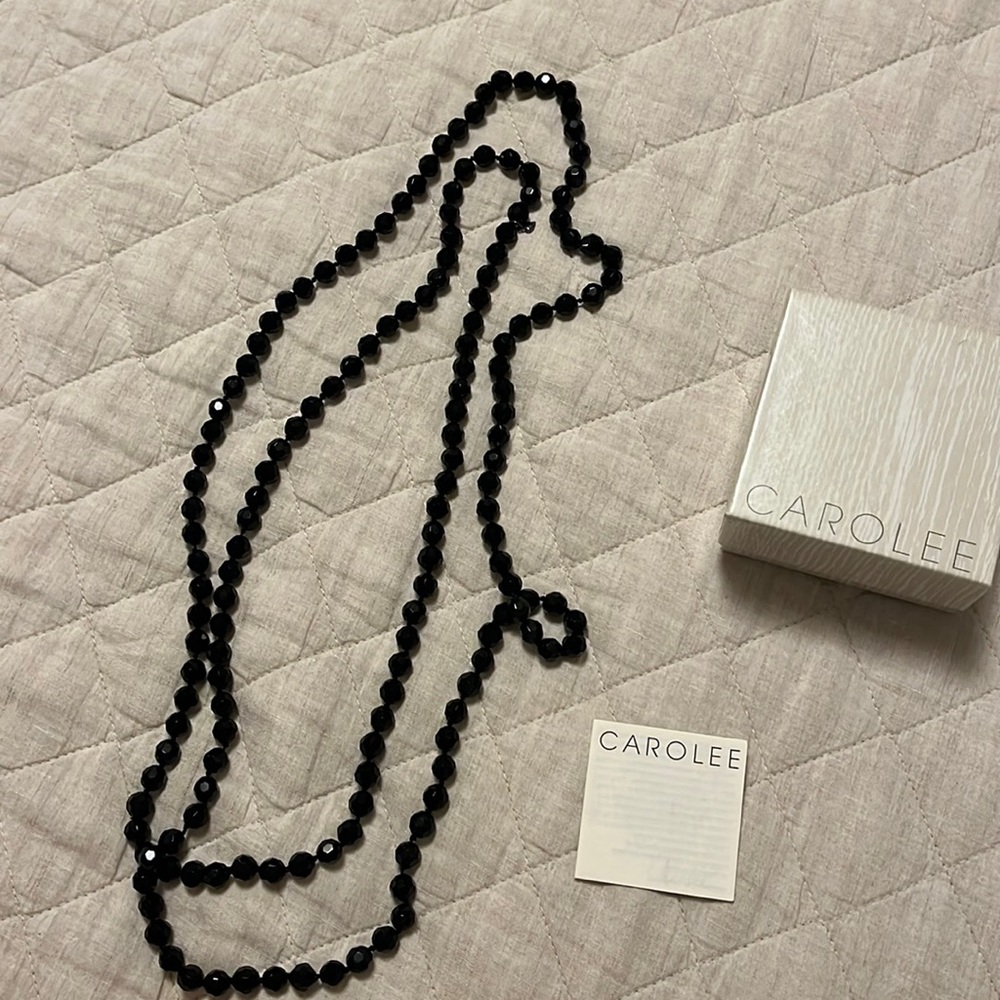 Carolee long necklace in black beads